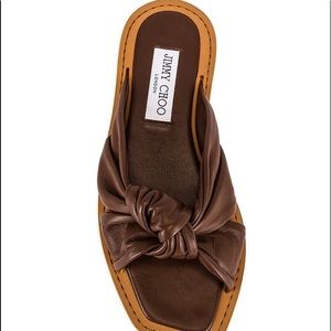Jimmy Choo Tropica Knotted Leather Flat Sandal